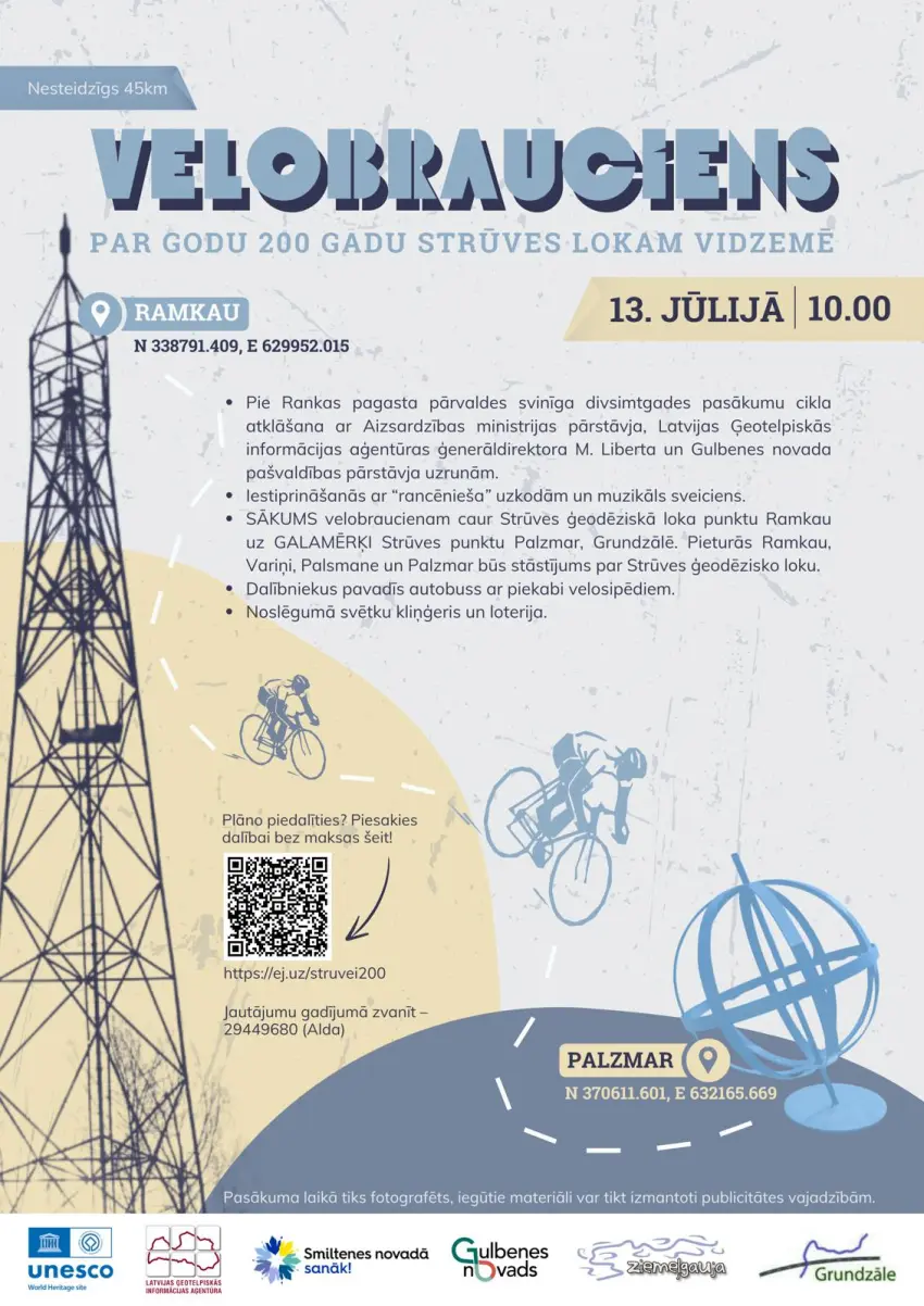 Velobrauciens par godu Strūves loka 200-gadei Vidzemē